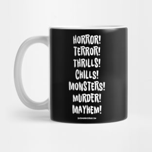 Black & White Fright Scariest Words Mug